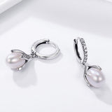 925 Sterling Silver Oxidized Silver Freshwater Pearl Earrings