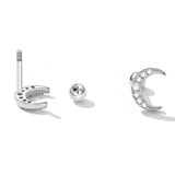 925 Sterling Silver Earrings with Pavé Setting CZ, 0.8*0.6cm for Women