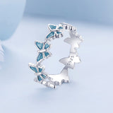 925 Sterling Silver Enamel Ring Size 6 for Women
