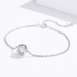 925 Sterling Silver & Platinum Plated CZ Bracelet for Women
