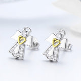 925 Sterling Silver Plated Platinum Gold Earrings for Women