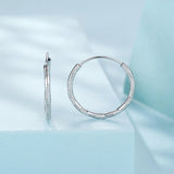 925 Sterling Silver Plated White Gold Earrings 3.0cm for Women