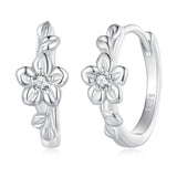 925 Sterling Silver Earrings with Zircon and Platinum Plating