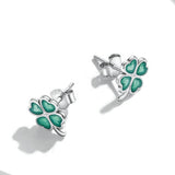 925 Sterling Silver Enamel Plated Platinum Earrings for Women