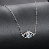 925 Sterling Silver Moissanite Necklace 40+5cm in Length for Women
