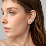 925 Sterling Silver Gold Plated Enamel Earrings for Women