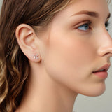 925 Sterling Silver Earrings with Enamel Process and White Gold Plating