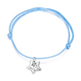 925 Sterling Silver Adjustable Cotton Rope Bracelet for Women