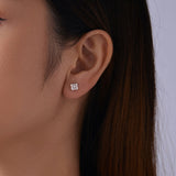 925 Sterling Silver Moissanite 0.8cm Earrings for Women