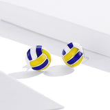 925 Sterling Silver Oxidized Enamel Earrings for Women