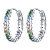 925 Sterling Silver Stud Earrings with CZ in Pavé Setting