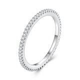925 Sterling Silver Moissanite 0.005ct 1.4mm Ring Size 6 for Women