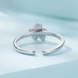 S925 Sterling Silver Enamel Plated Platinum Ring