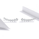 925 Sterling Silver Earrings with Pavé Setting CZ - 2.9*0.7cm