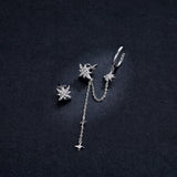 S925 Sterling Silver Earrings with CZ in Pavé Setting, 5.9cm Length, 1cm Size for Women