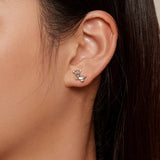 925 Sterling Silver Earrings Plated Platinum 10*12mm for Women