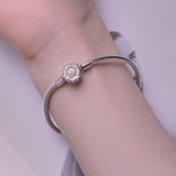925 Sterling Silver Pavé Setting CZ Bracelet for Women - 17.0 Size, 170mm Length, 3mm Chain Thickness