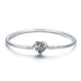 SCB 925 Sterling Silver Bracelet in Classic Style, Size 17.0 for Women