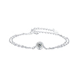 925 Sterling Silver 0.50 Carat Moissanite Bracelet for Women - 15+6cm - Plated White Gold