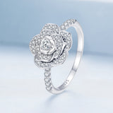 925 Sterling Silver Pavé Set CZ Platinum Plated Ring Size 6 for Women