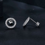 925 Sterling Silver 10mm Moissanite Earrings for Women