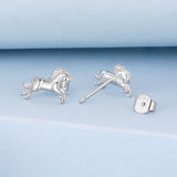 925 Sterling Silver Earrings 0.9*1.3cm with White Gold Plating for Women