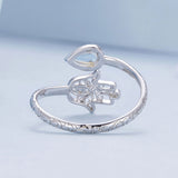 925 Sterling Silver Opal Nanometer Stone Platinum Plated Ring