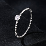 925 Sterling Silver 3mm Moissanite Ring for Women - Size 6