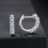 925 Sterling Silver Moissanite Earrings 1.3cm for Women