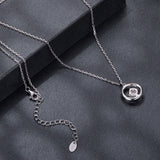 925 Sterling Silver Moissanite Necklace 40+5cm with CZ for Women
