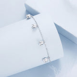 925 Sterling Silver Plated White Gold 12x41mm Pendant Bracelet