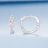 925 Sterling Silver White Gold Plated Earrings with CZ for Women