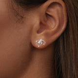 925 Sterling Silver Earrings with Pavé Setting & Oxidized Finish