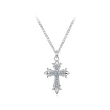 925 Sterling Silver Plated White Gold Moissanite Necklace 40+5cm for Women