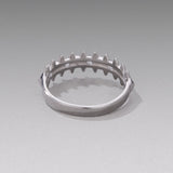 925 Sterling Silver 0.24cm White Gold Plated Ring with CZ for Women Size 6