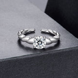 925 Sterling Silver Moissanite 0.65 Carat Ring for Women Size E
