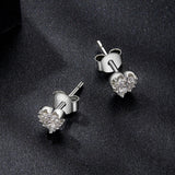 925 Sterling Silver Moissanite 0.03 Carat Earrings for Women