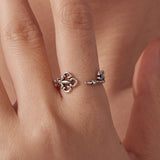925 Sterling Silver Oxidized 0.14-0.8cm Ring for Women