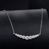 925 Sterling Silver 38+5cm White Gold Plated Moissanite Necklace for Women