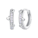 925 Sterling Silver Nano Opal Earrings for Women - White Gold Plated - 12x5mm