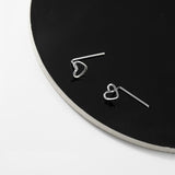 925 Sterling Silver Plated Platinum Earrings Love Size 0.4cm x 0.6cm for Women