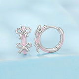 925 Sterling Silver Enamel White Gold Plated Earrings for Women