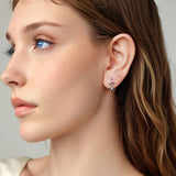 925 Sterling Silver Earrings with White Gold Plating and CZ