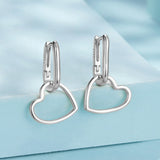 925 Sterling Silver Earrings with Love Pendant for Women