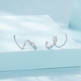 925 Sterling Silver CZ Pavé Earrings for Women