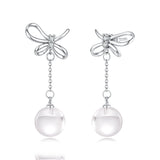 White Gold Plated Crystal Pavé CZ 3.8*1.6cm S925 Silver Needle Earrings for Women