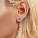 925 Sterling Silver Opal 8mm Earrings for Women