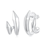 925 Sterling Silver Oxidized Silver Earrings Size 1.3*0.7cm