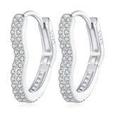 925 Sterling Silver Earrings with Cubic Zirconia in Platinum Finish