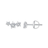 925 Sterling Silver Moissanite 0.01 Carat Earrings Size 4*9mm for Women